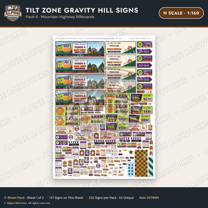 Alpine Railworks 30785N N Scale Roadside Signs - Mystery Spot