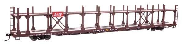 Walthers Mainline 8043 HO Scale 89' Flatcar w/Bi-Level Open Auto Rack - Ready to