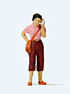 Preiser 28166 HO Scale Woman w/Cell Phone
