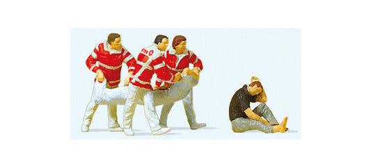 Preiser 10567 HO Paramedics with Injured Person Figures
