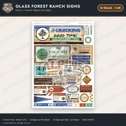 Alpine Railworks 31070O O Scale Roadside Signs - Bottle Tree Ranch