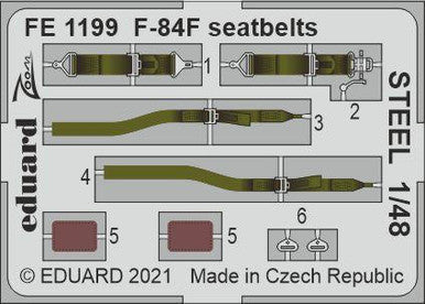 Eduard FE1199 1/48 F-84F Seatbelts Steel for Kinetic