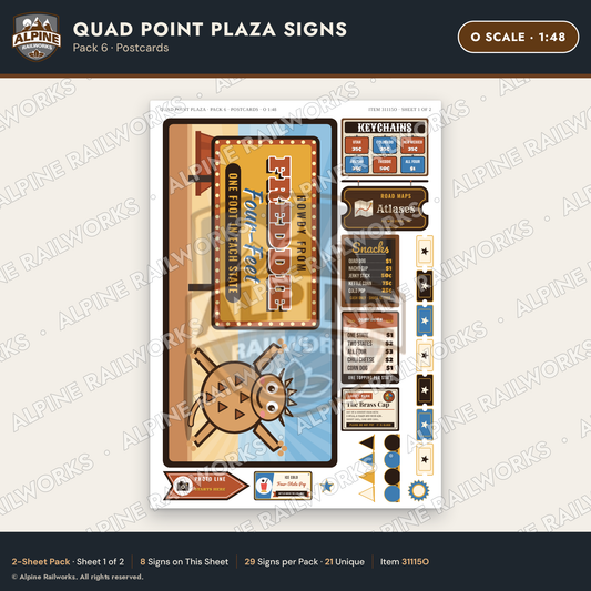 Alpine Railworks 31115O O Scale Roadside Signs - Four Corners