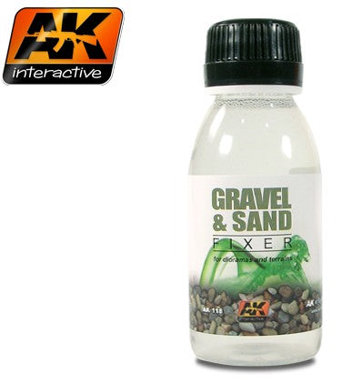 AK Interactive 118 Gravel & Sand Fixer Enamel 100ml Bottle