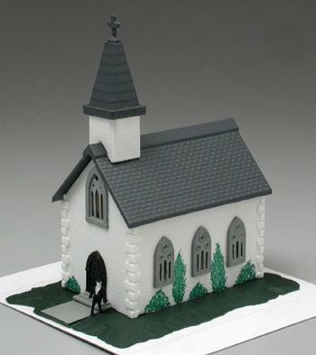 Bachmann 45815 N Scale Country Church Assembled with Figure 3.25x2.5in