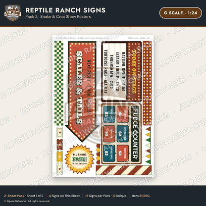 Alpine Railworks 31129G G Scale Roadside Signs - Reptile Zoo