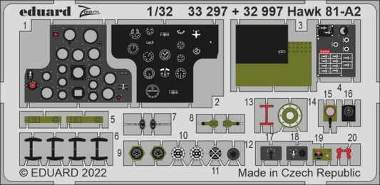 Eduard 33297 1/32 Aircraft- Hawk 81A2 Instrument Panel for LNR (Painted)