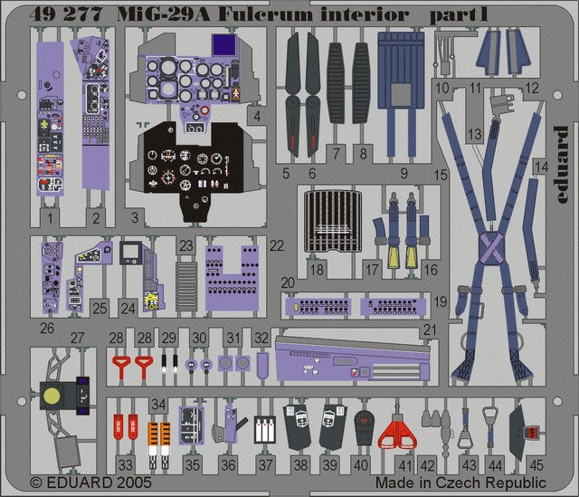 Eduard 49277 1/48 Aircraft- Mig29A Fulcrum Interior for ACY (Painted)