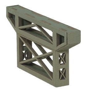 Noch 67031 HO Scale Steel Truss Bridge Pier - Kit (Laser-Cut Card)