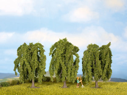 Noch 25130 HO Scale Weeping Willow Trees, 8 cm, Pack of 3