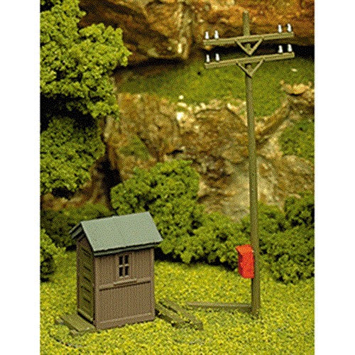 Atlas 705 HO Telephone Shanty & Pole Kit