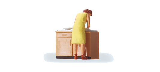 Preiser 28145 HO Scale Woman Doing Dishes Figure