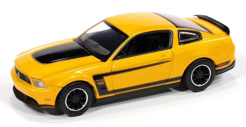 Auto World AWSP186-A 1/64 2012 Mustang Boss 302 Yellow Blaze Diecast