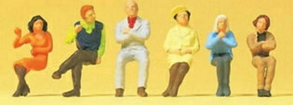 Preiser 14073 HO Scale Pedestrians Seated Persons pkg(6)