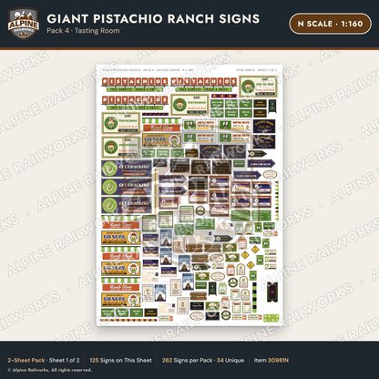 Alpine Railworks 30981N N Scale Roadside Signs - Giant Pistachio
