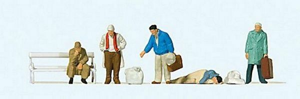 Preiser 14119 HO Scale Pedestrians -- In Front of Railway Station pkg(5)