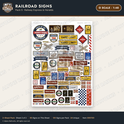 Alpine Railworks 30072O O Scale Railroad Signs - Railway Express