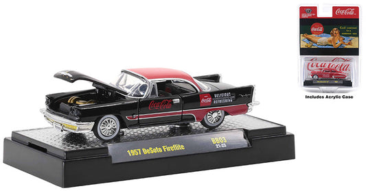 M2Machines 52500-BB03-B 1/64 Scale Coca-Cola - 1957 Desoto Fireflite M2 Coca-Cola Release