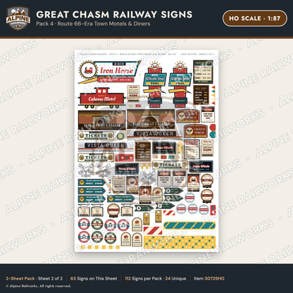 Alpine Railworks 30725HO HO Scale Tourist Signs - Canyon Railway