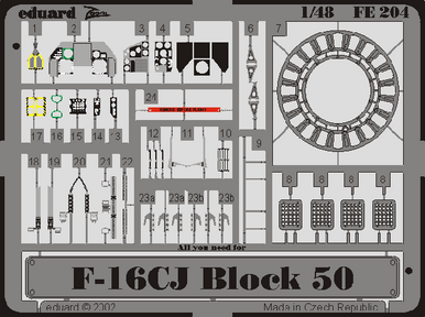 Eduard FE204 1/48 F-16CJ Fighting Falcon Block 50 Photo Etch for