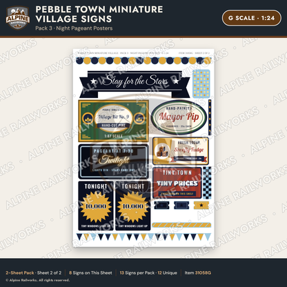 Alpine Railworks 31058G G Scale Roadside Signs - Miniature Village