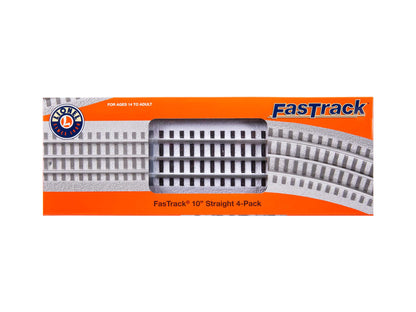 Lionel 6-85389 O Gauge White 10" Straight FasTrack 4-Pack