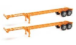 Walthers SceneMaster 949-4552 HO 40' Container Chassis 2-Pack Orange