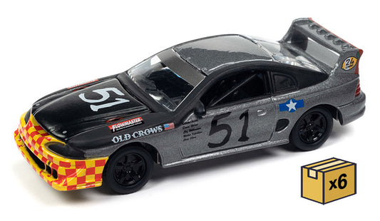 Johnny Lightning JLSP295-A-CASE 1/64 Scale 1990S Ford Mustang Race Car #51 In Flat Black