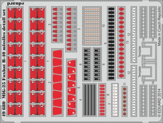 Eduard 49680 1/48 Aircraft- MiG25 Foxbat R40 Missiles for KTY (Painted)