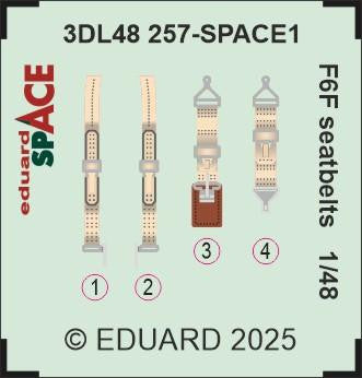 Eduard 3DL48257 1/48 Seatbelts SPACE SPACE for