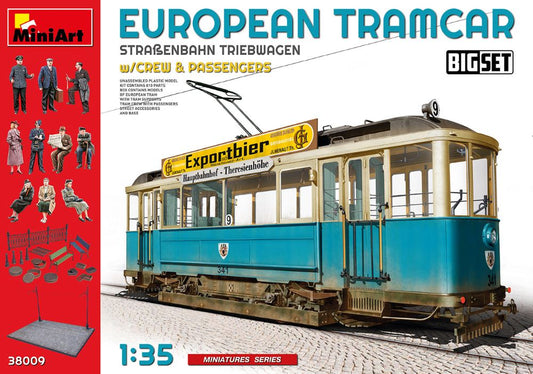 Miniart Models 38009 1/35 European Tramcar 641 w/Figures & Street-Type Base Sect