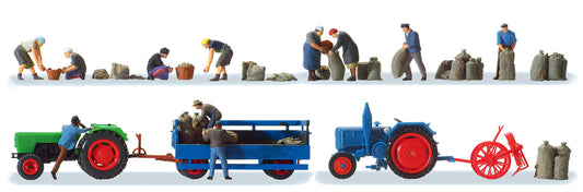 Preiser 13008 HO Scale Potato Harvest Farm Machinery Set