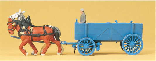 Preiser 30468 HO Scale Horse-Drawn Box Ore Wagon