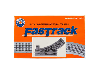 Lionel 6-12017 O Gauge FasTrack O36 Manual Switch - Left Hand