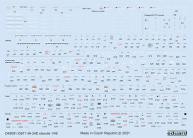 Eduard D48091 1/48 Decal Mi-24D Stencils for Zvezda