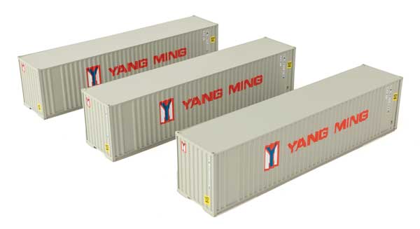 Walthers Scenemaster 18205 HO Scale 40' Flat Panel Container - 3-Pack -- Yang Mi