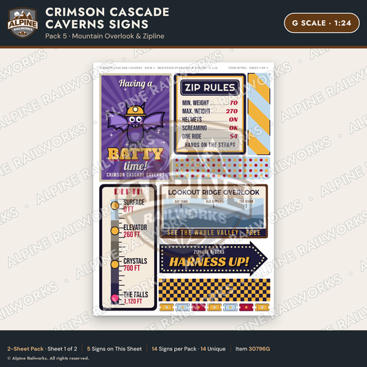 Alpine Railworks 30796G G Scale Roadside Attraction Signs - Caverns