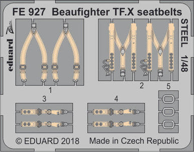 Eduard FE927 1/48 Beaufighter TF.X Seatbelts Steel for Revell