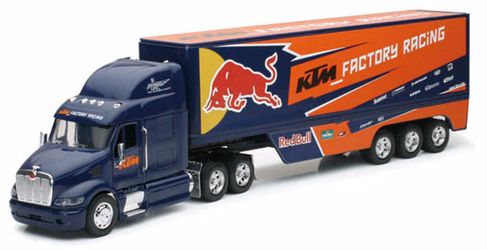 New Ray 14393 1/32 Red Bull KTM Peterbilt 387 Semi, 3-Axle Trailer