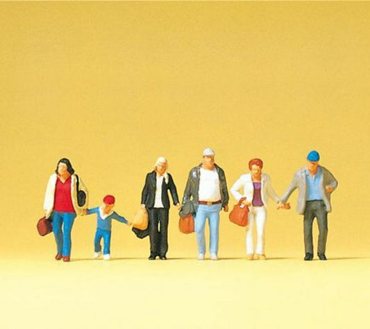 Preiser 79192 N Scale Pedestrians -- Walking Travellers #3 pkg(6)
