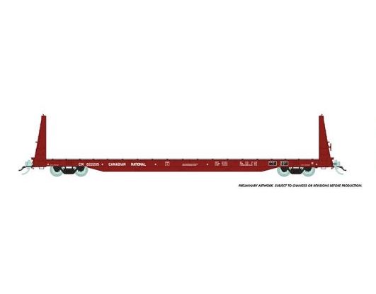 Rapido Trains 147003A HO Scale CN Flatcar Brwn Single