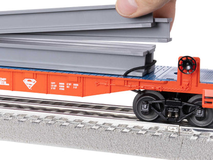 Lionel 6-2428290 O Gauge Superman Steel I-Beam Flatcar