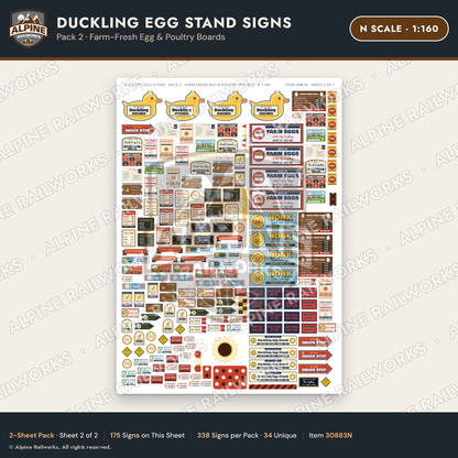 Alpine Railworks 30883N N Scale Roadside Signs - Giant Duck Farm Stand