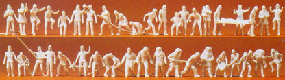Preiser 16329 HO Scale Unpainted Figure Set Firemen w/Accessories