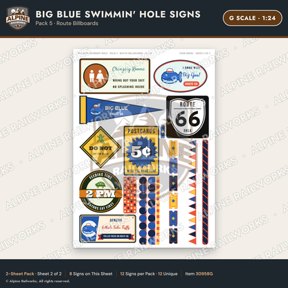 Alpine Railworks 30958G G Scale Roadside Attraction Signs - Blue Whale