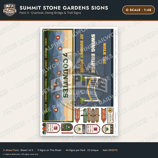 Alpine Railworks 30557O O Scale Roadside Signs - Rock Garden