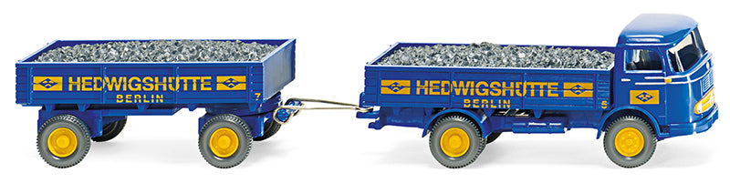 Wiking 043402 1/87 Scale Hedwigshutte - Mercedes-Benz Lp 321 Flatbed Road Train