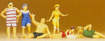 Preiser 12135 HO Scale 1900s Figures People Bathing