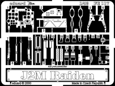Eduard FE117 1/48 Raiden for Hasegawa Photo Etch Detail Set