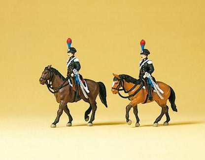 Preiser 79151 N Scale Police Italian Guards on Horseback pkg(2)